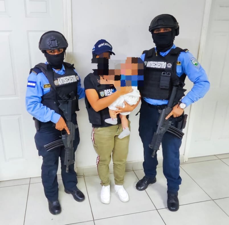 DPI logra liberar sanos y salvos a un bebé de 7 meses y una estudiante de 16 años que habían sido secuestrados en Guaimaca, Francisco Morazán