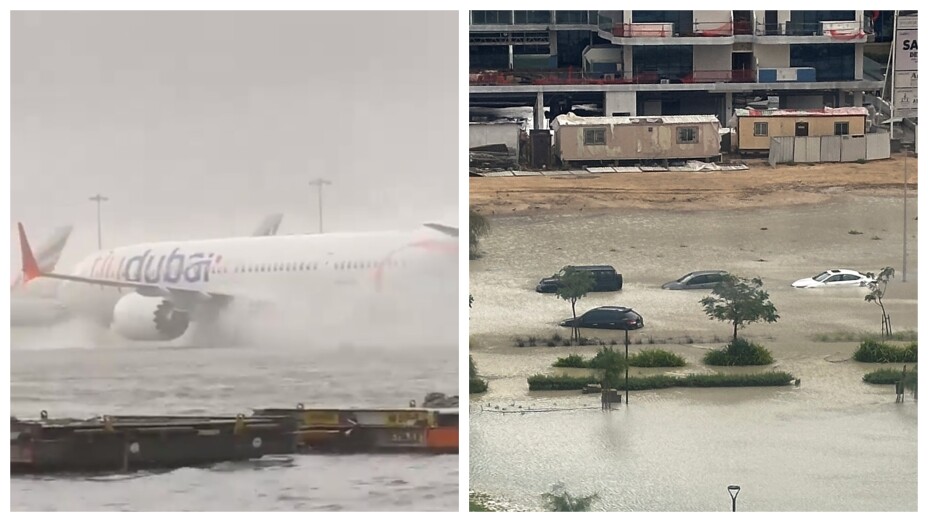 Caos en Dubái: Fuertes lluvias inundan calles y colapsa sistema de vuelos en aeropuertos