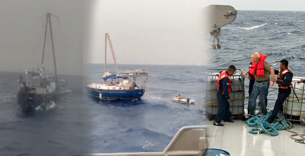 FFAA rescata a tres tripulantes de embarcacion a la deriva en alta mar
