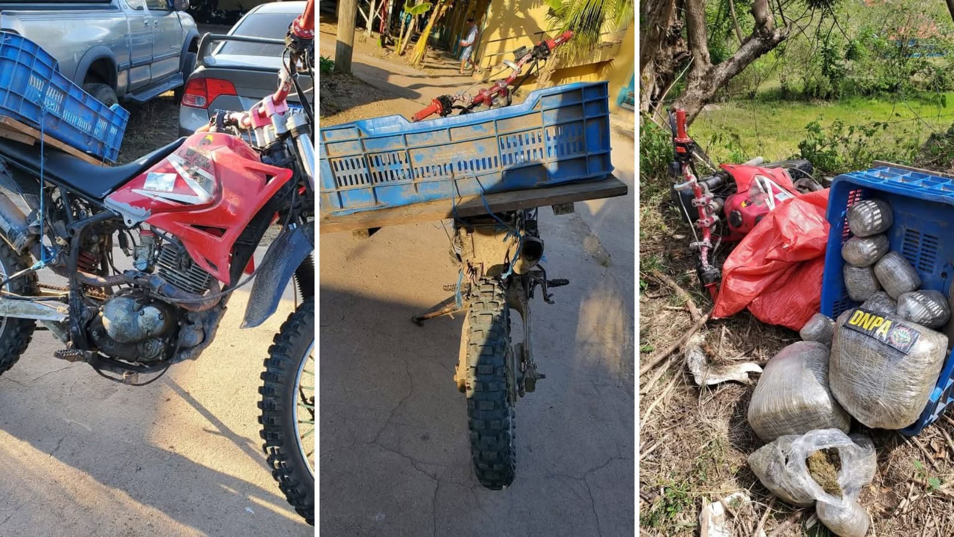 Policías antidrogas interceptan a motociclista que transportaba más de 45 libras de marihuana en Olancho