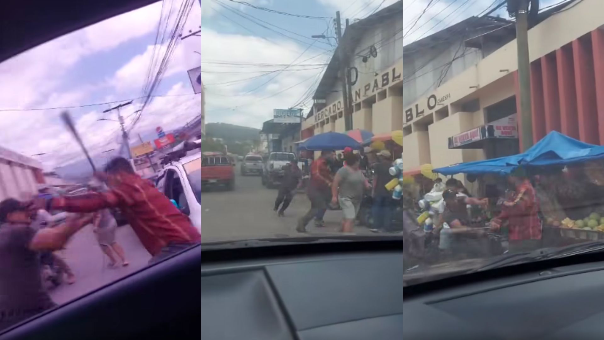 Violento enfrentamiento con machetes entre vendedores ambulantes desata pánico en Siguatepeque