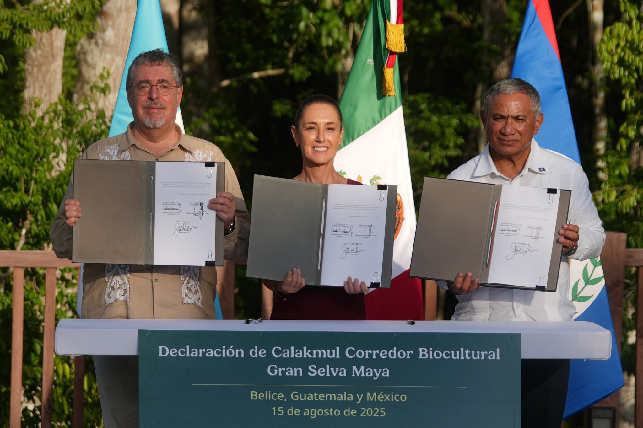 Campeche: Claudia Sheinbaum anuncia cooperación trilateral con Belice y Guatemala, acuerdan “Corredor Biocultural”
