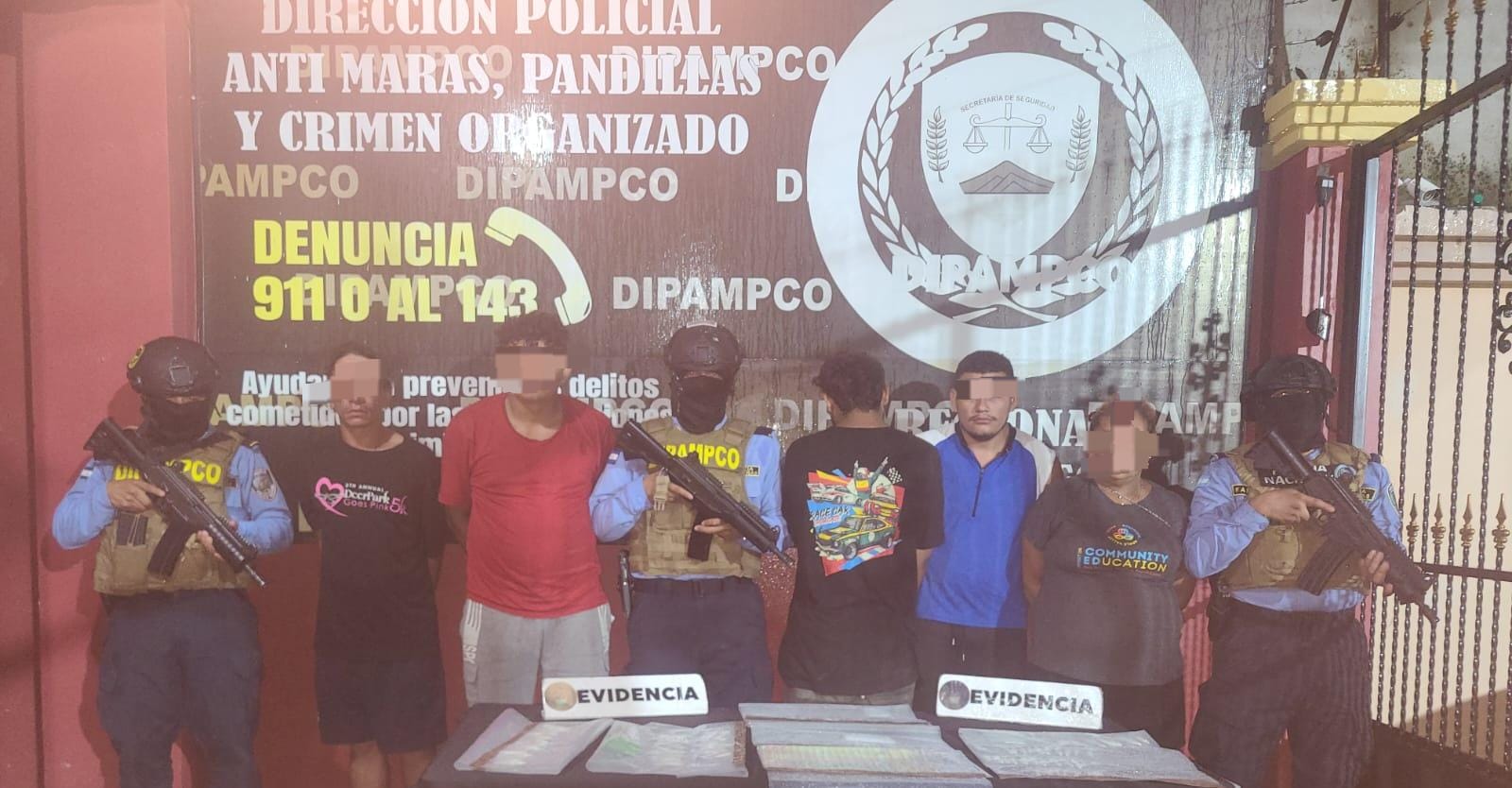 DIPAMPCO captura a seis personas entre ellas un venezolano involucrado en la venta y distribución de droga en la ciudad de Choluteca