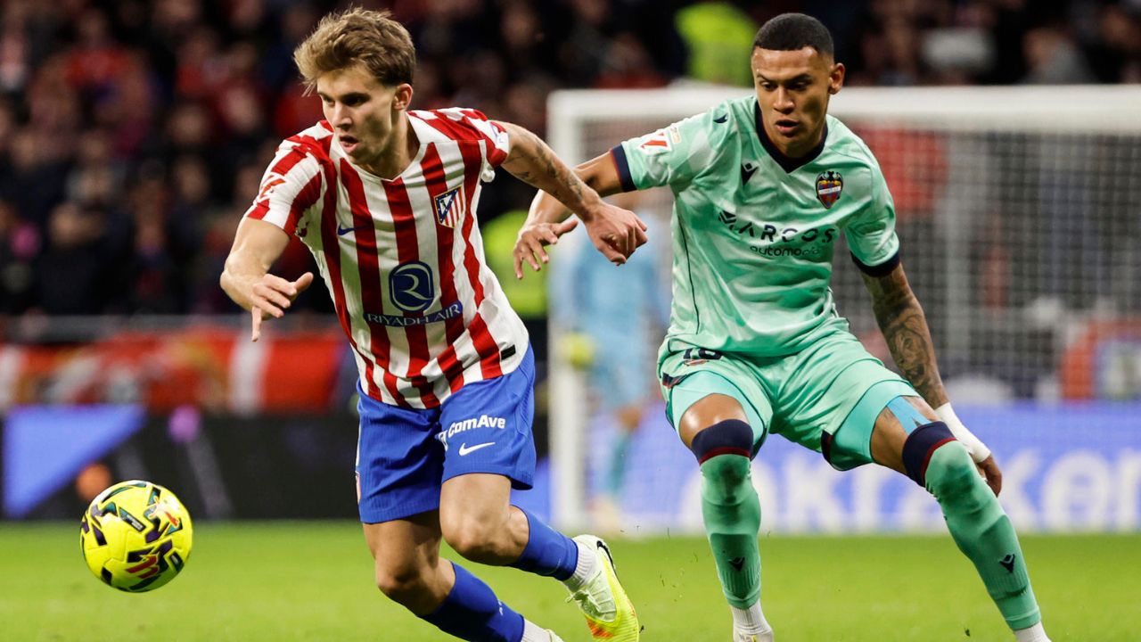 Atlético de Madrid derrota sin piedad al Levante de Kervin Arriaga 3-1 en el Metropolitano