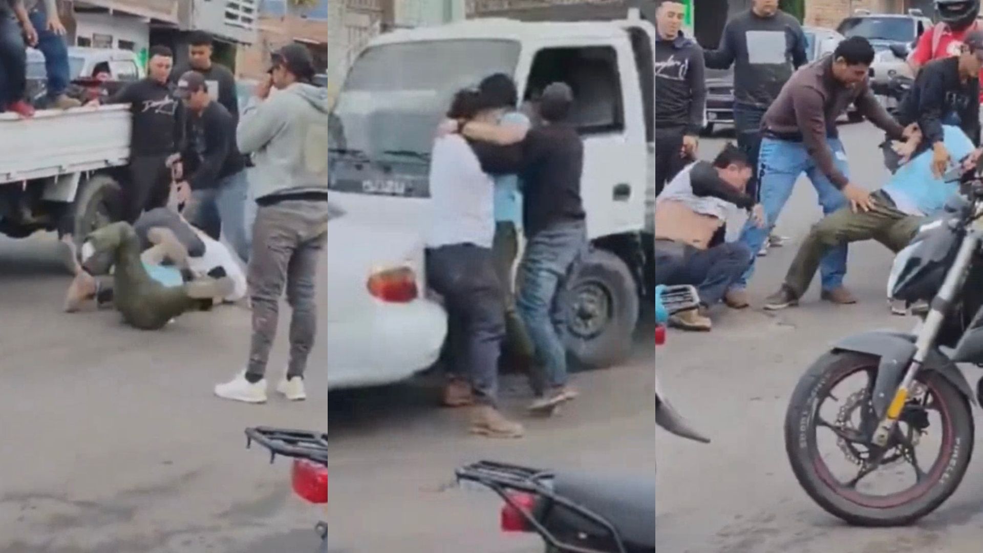 Caos en la calle: dos hombres protagonizan pelea callejera en la colonia San Miguel