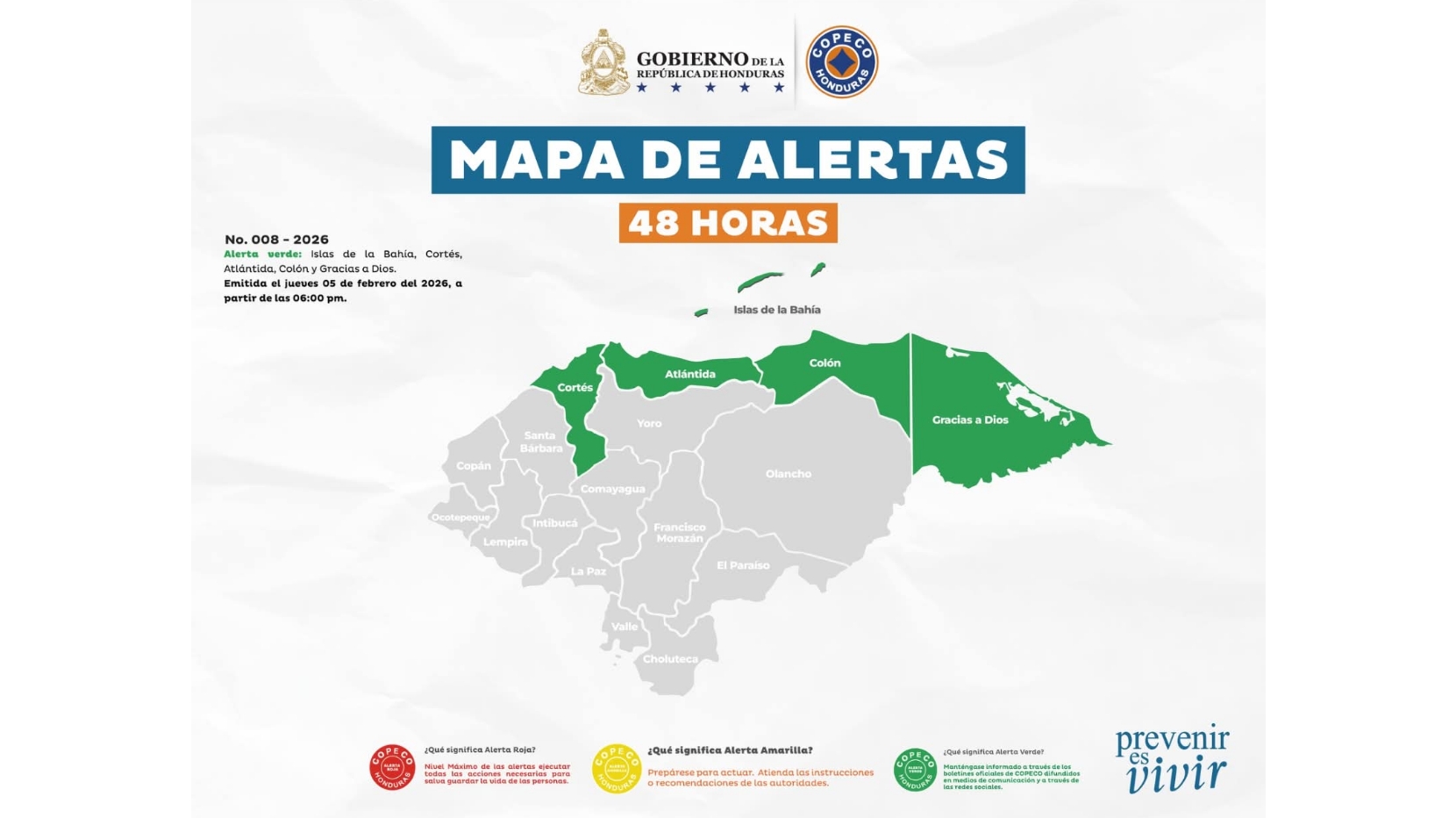 Tome sus abrigos, Copeco decreta alerta verde por frente frío en cinco departamentos de Honduras