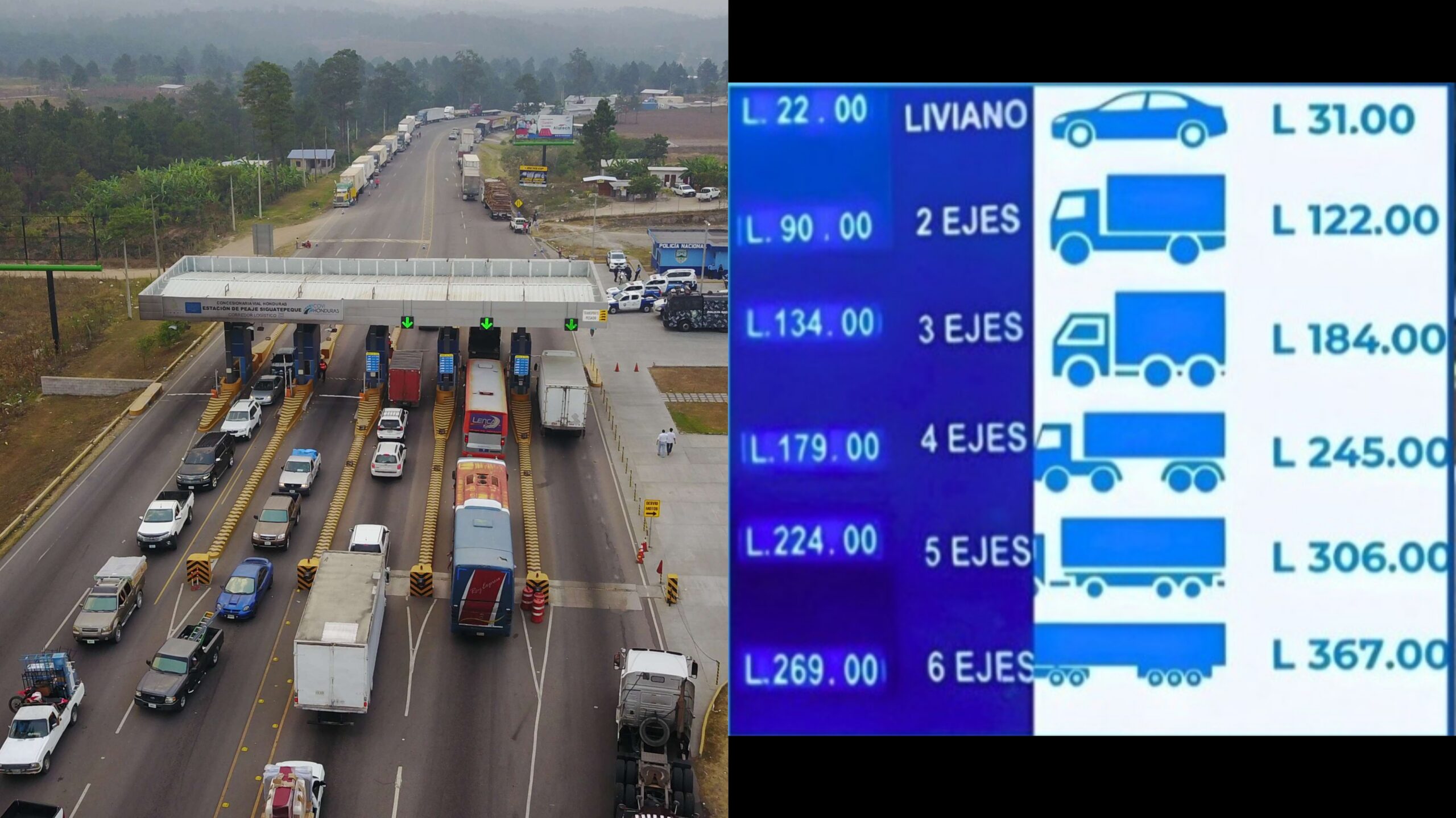 COVI aplica aumento en tarifas de peaje en la carretera CA-5
