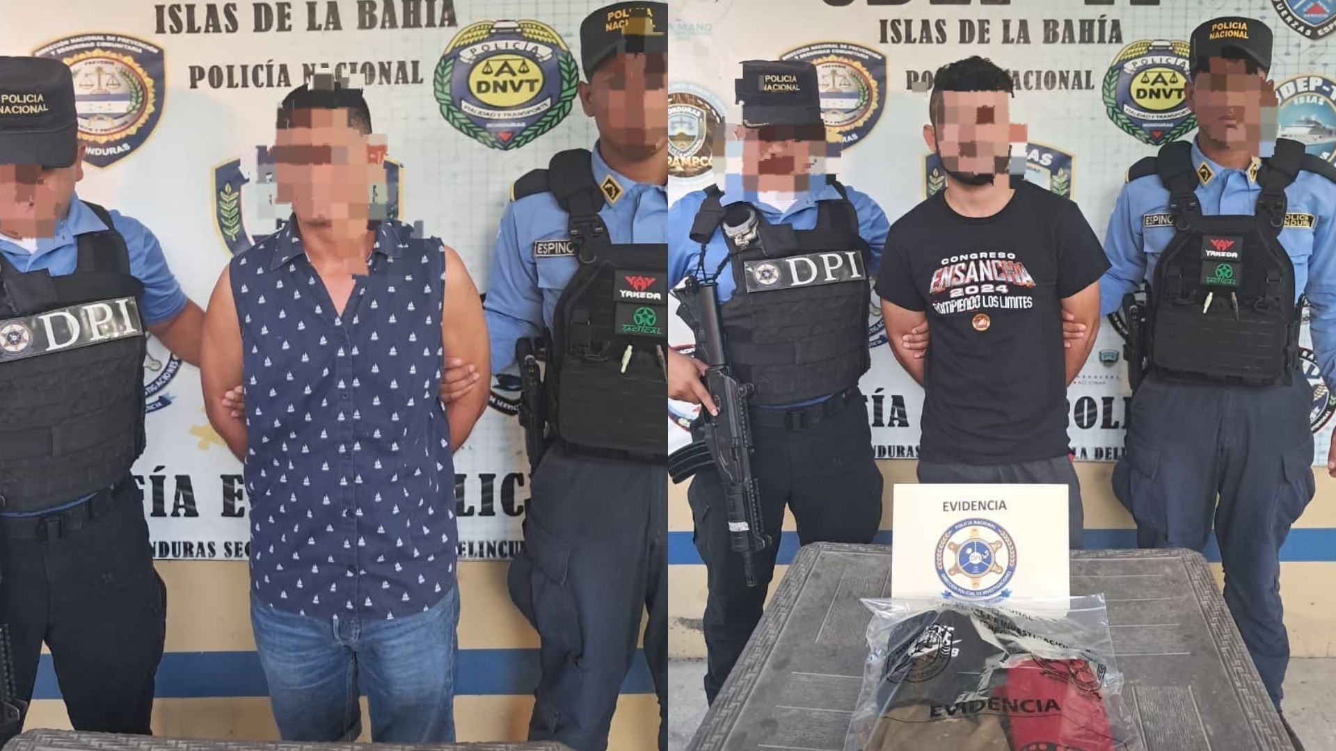 DPI captura a padrastro por el delito de tentativa de asesinato contra su menor hijastra y un supuesto complice por encubrimiento en Roatán