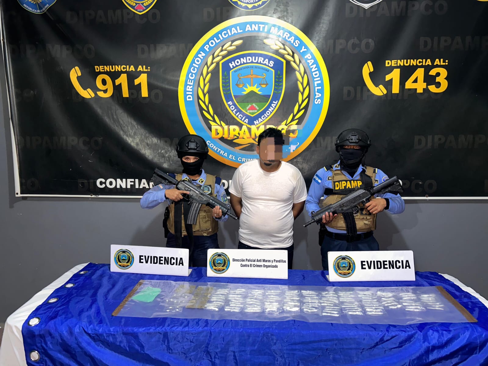 DIPAMPCO captura a distribuidor de drogas de la MS-13 en Villanueva, Cortés